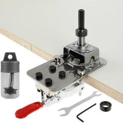 35mm Hinge Boring Jig with Fixture Aluminum Plastic Hole Opener Template Door Cabinets Woodworking Hole Drilling Guide Locator