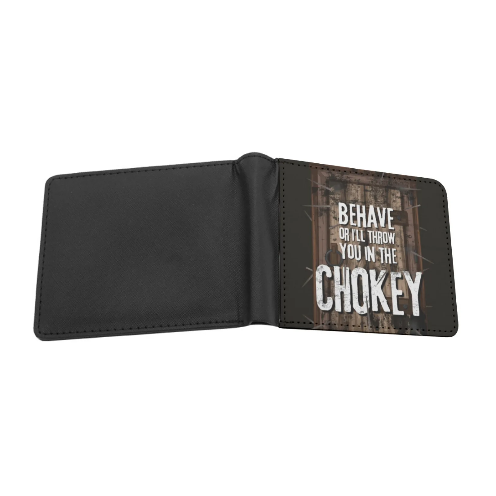 Behave Or I'Ll Throw You In The Chokey V4 With Door Personalized Wallet For Men And Women Pu Leather Short Pocket Purse Joke