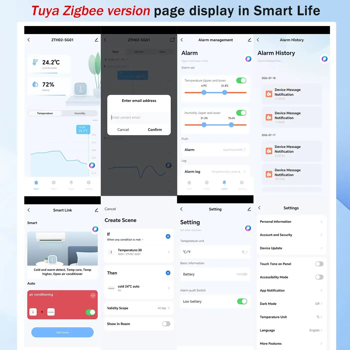Zigbee Temperature Humidity Sensor Smart Home Thermometer Hygrometer Compatible With Alexa Home Assistant ZHA Zigbee2MQTT view 5