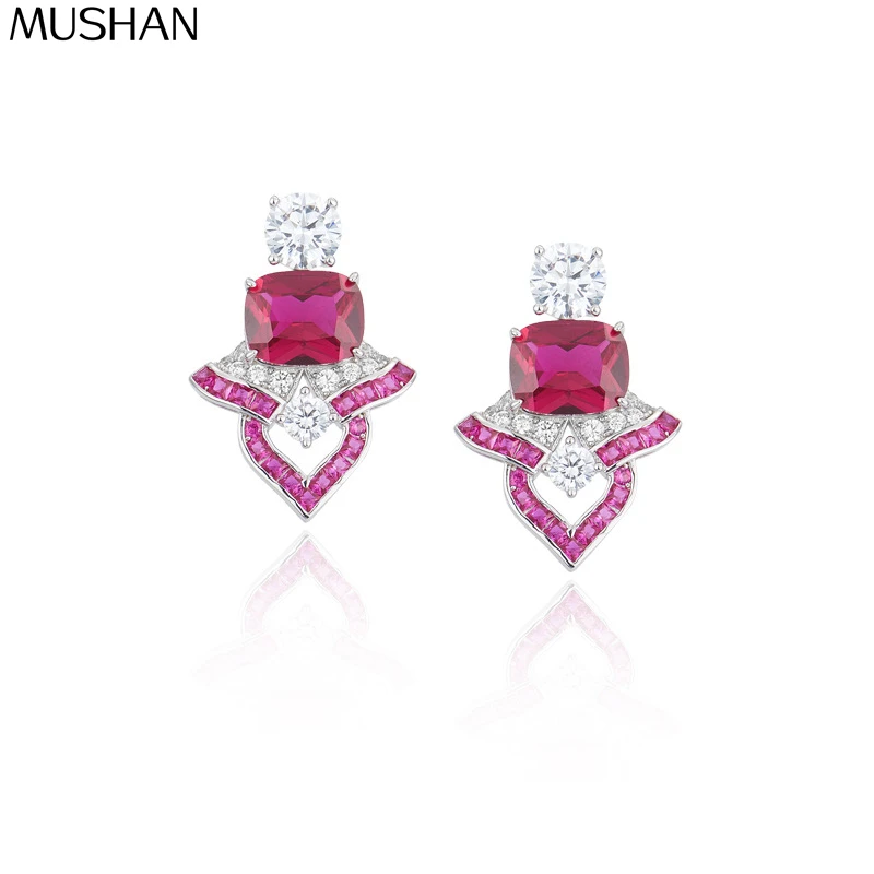 MS MuShan Brand Jewelry 925 Sterling Silver Earrings Zircon 7A Huggie Date Night for Her 18K Gold Plated Finey Earring