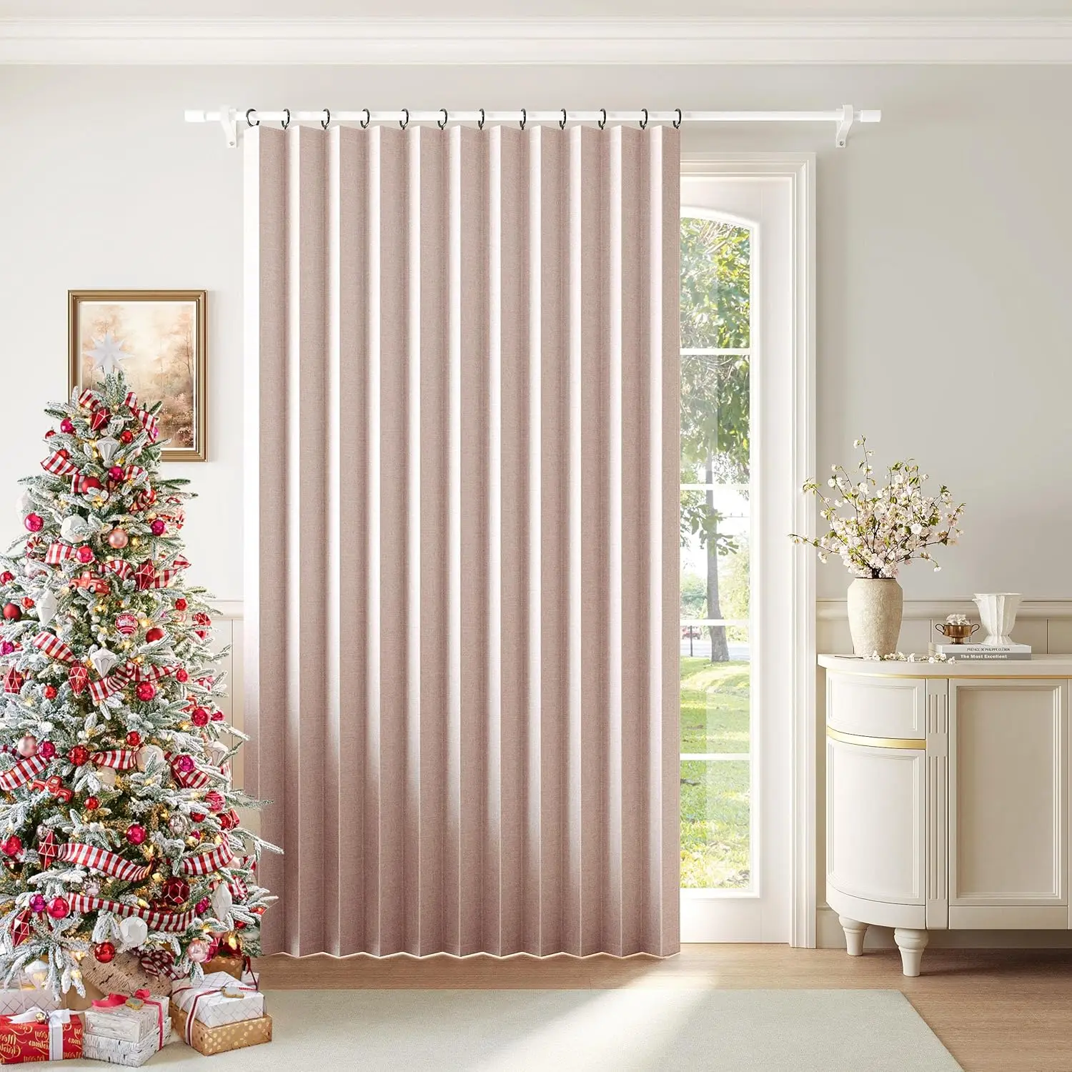 

Pleated Blackout Curtains for Bedroom, nk Accordin Folding Curtains with Hooks for Living Room Divider, Wall Closet, 6