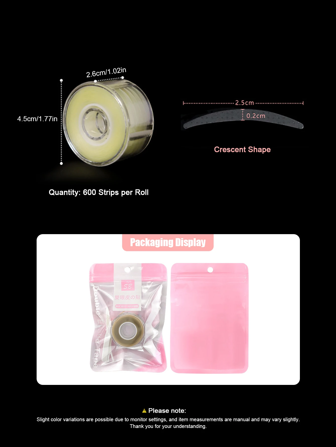 600Pcs Double Eyelid Tape Invisible Thin Roll Natural Makeup Tool Beginners with Free Applicator Professional Eye Lift Sticker view 6