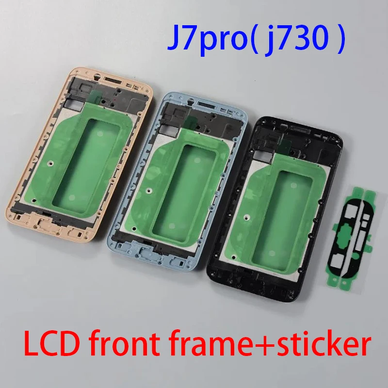 Housing Middle Frame For Samsung Galaxy J7 Pro 2017 J730 J730F J730G J730FD LCD Faceplate Frame Replacement part with Adhesive