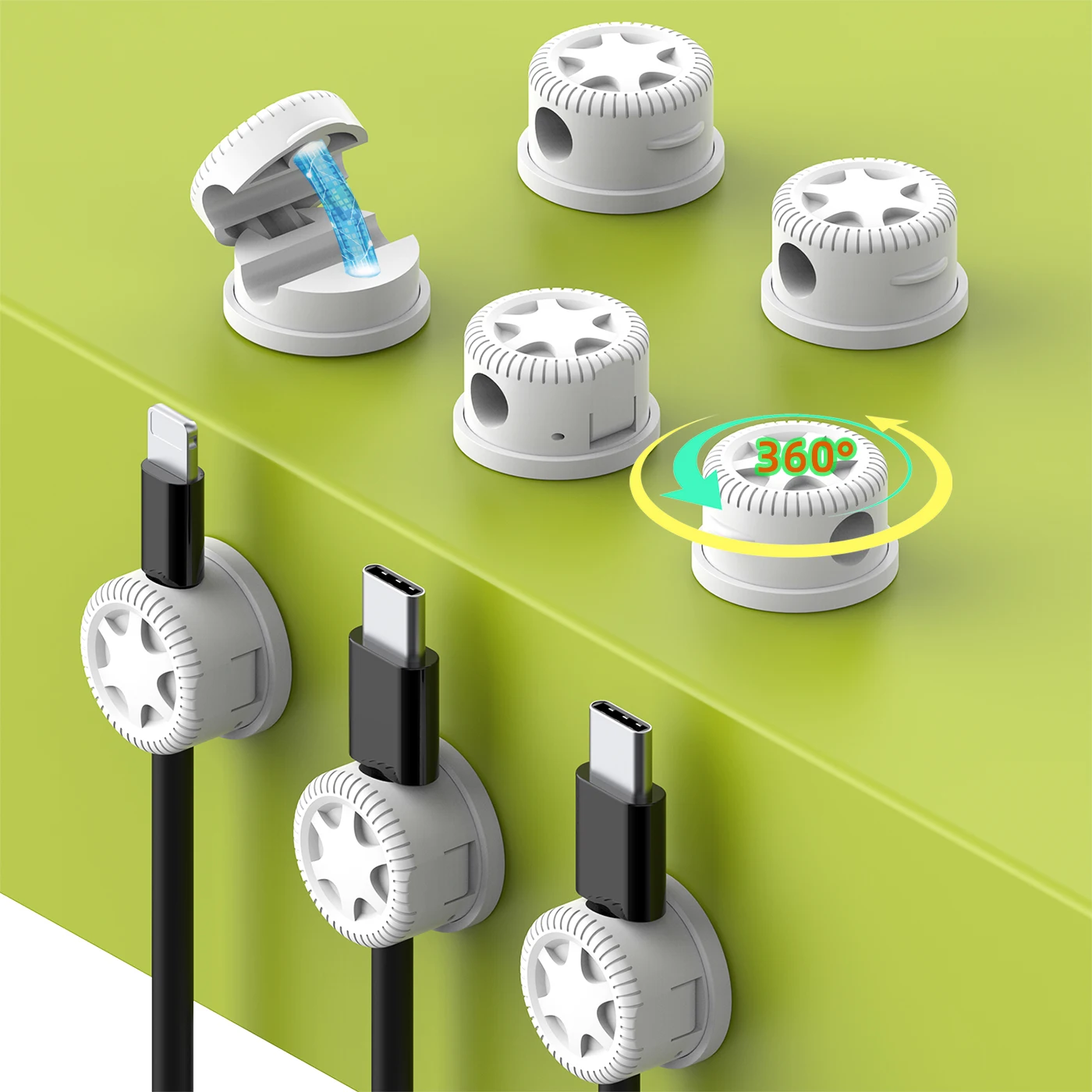 Magnetic Cable Organizer Adjustable Cable Clips Holder Adhesive Wire Keeper Cord Management for Car Home Office Under Desk