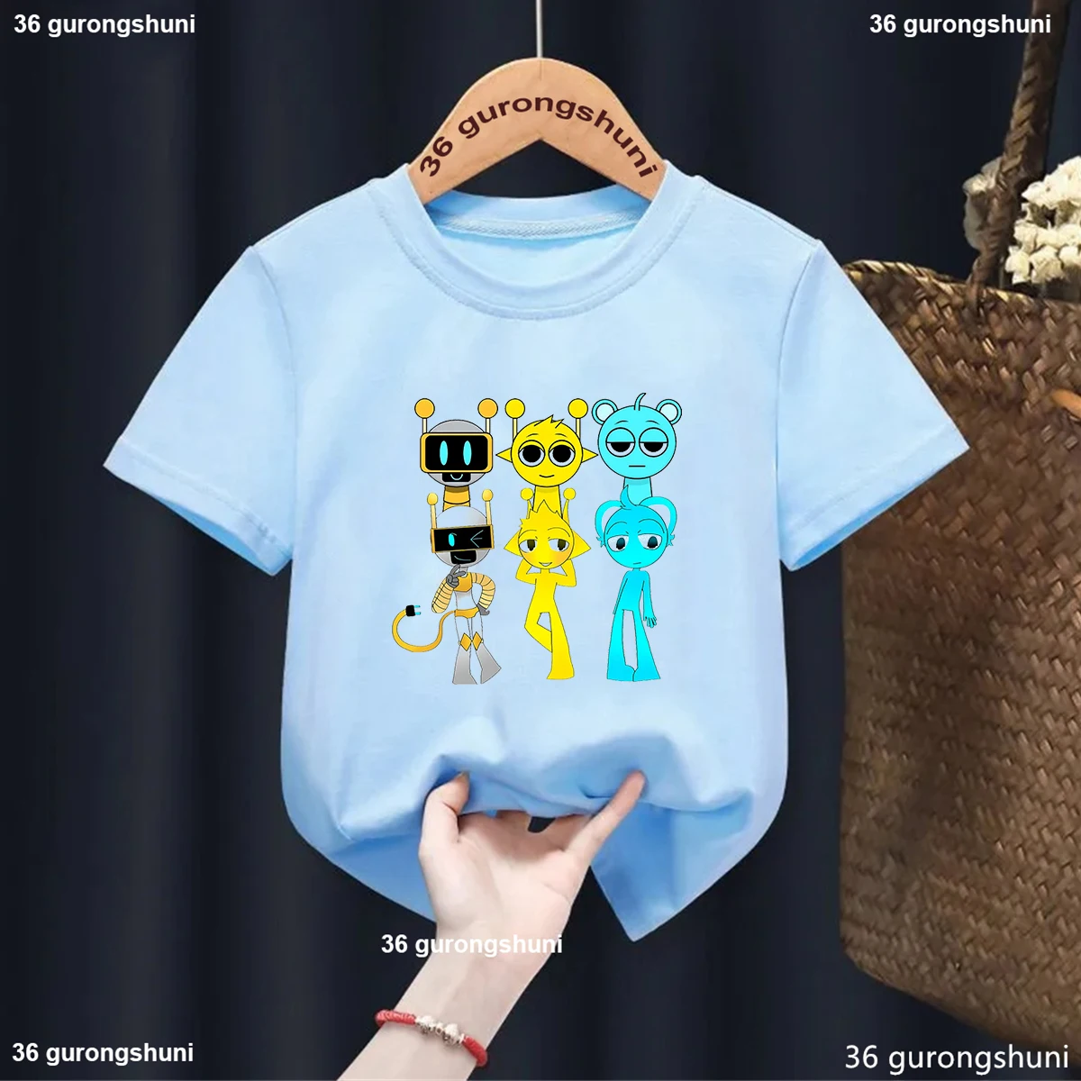 Funny Boys T-Shirt Children'S Sprunk Video Game Sprunk Cartoon Print Kids Tshirt Fashion Trend Boys And Girls Unisex Clothes