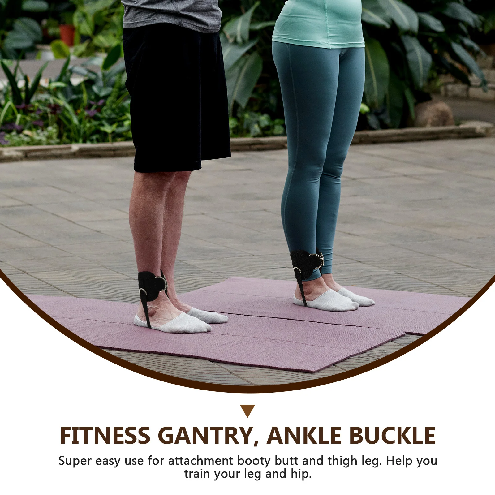 

Ankle Straps Tension Band Adjustable Buckle for Cable Machines Polyester Blend Resistance Belt Exercise Equipment Fitness