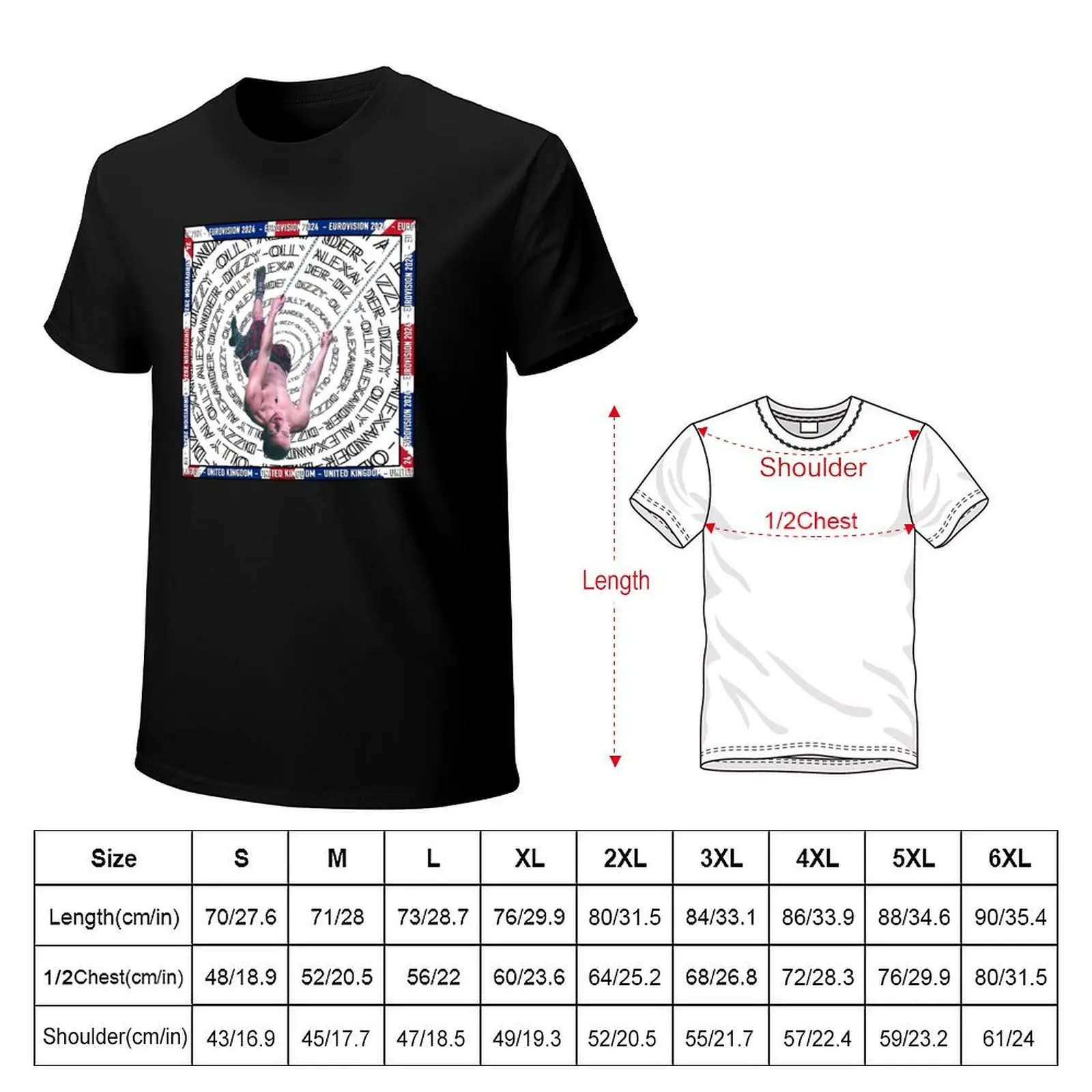 Eurovision 2024 Olly Alexander Dizzy United Kingdom T-Shirt Work Daily Short Sleeve Top