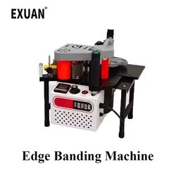 220V Manual Edge Banding Machine Double Side Gluing Portable Edge Bander Woodworking Equipments 1200W Automatic Belt Breakage