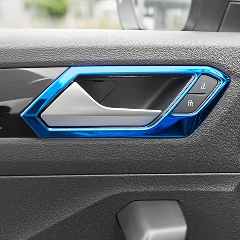 SBTMY Stainless steel inner door bowl handle frame decorative sequins For Volkswagen T-ROC 2018 Accessories