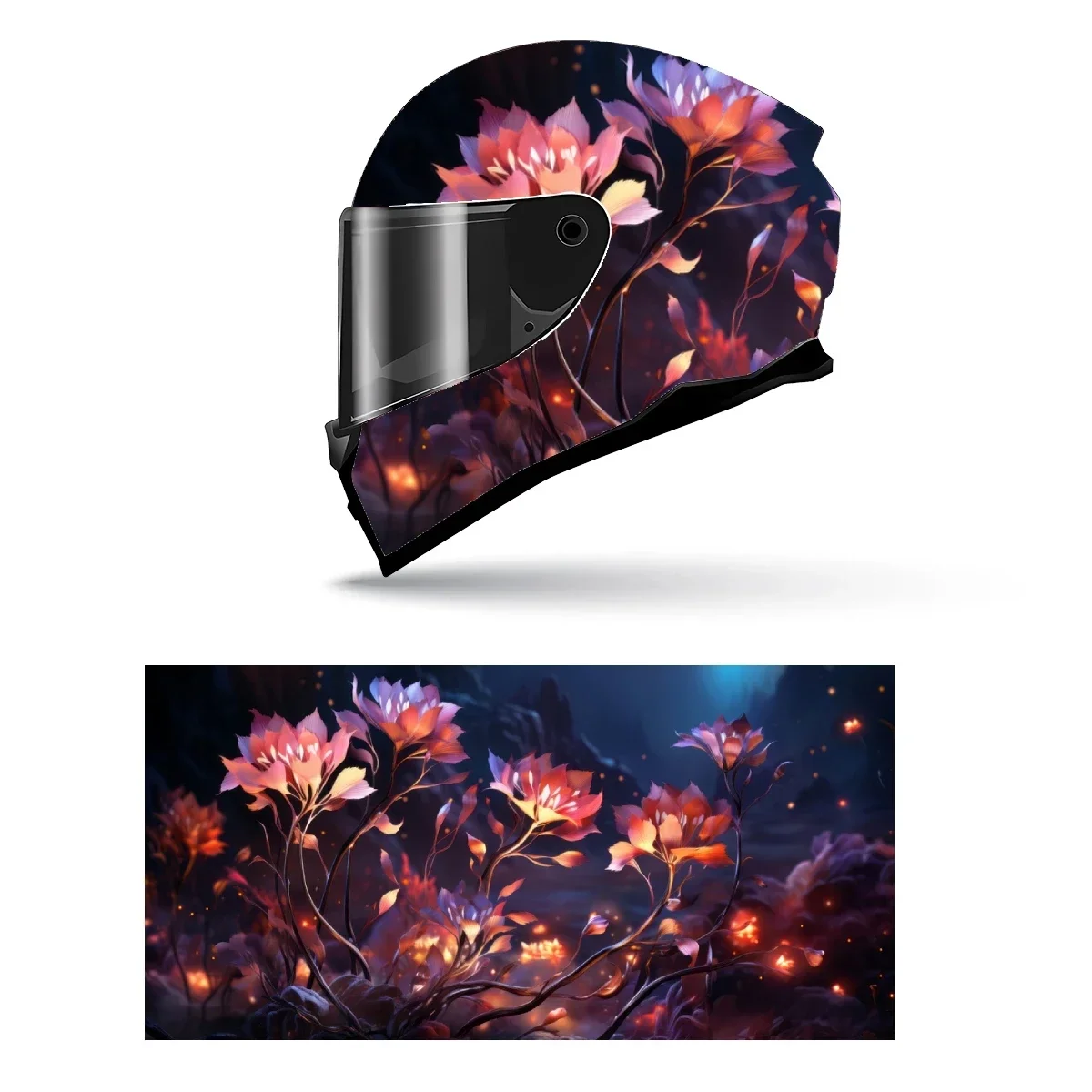 

Floral Abstract Fantasy Flower Full Helmet Wrap Sticker Motorcycle Helmet Racing Graphic Decal Vinyl Wrap Helmet Decor Sticker