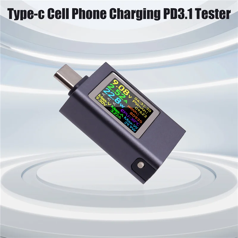 AB47-DC4.5-50V 0-12A PD3.1 pantalla Digital multifunción amperímetro de voltaje CC medidor de potencia tipo C probador de carga de teléfono móvil