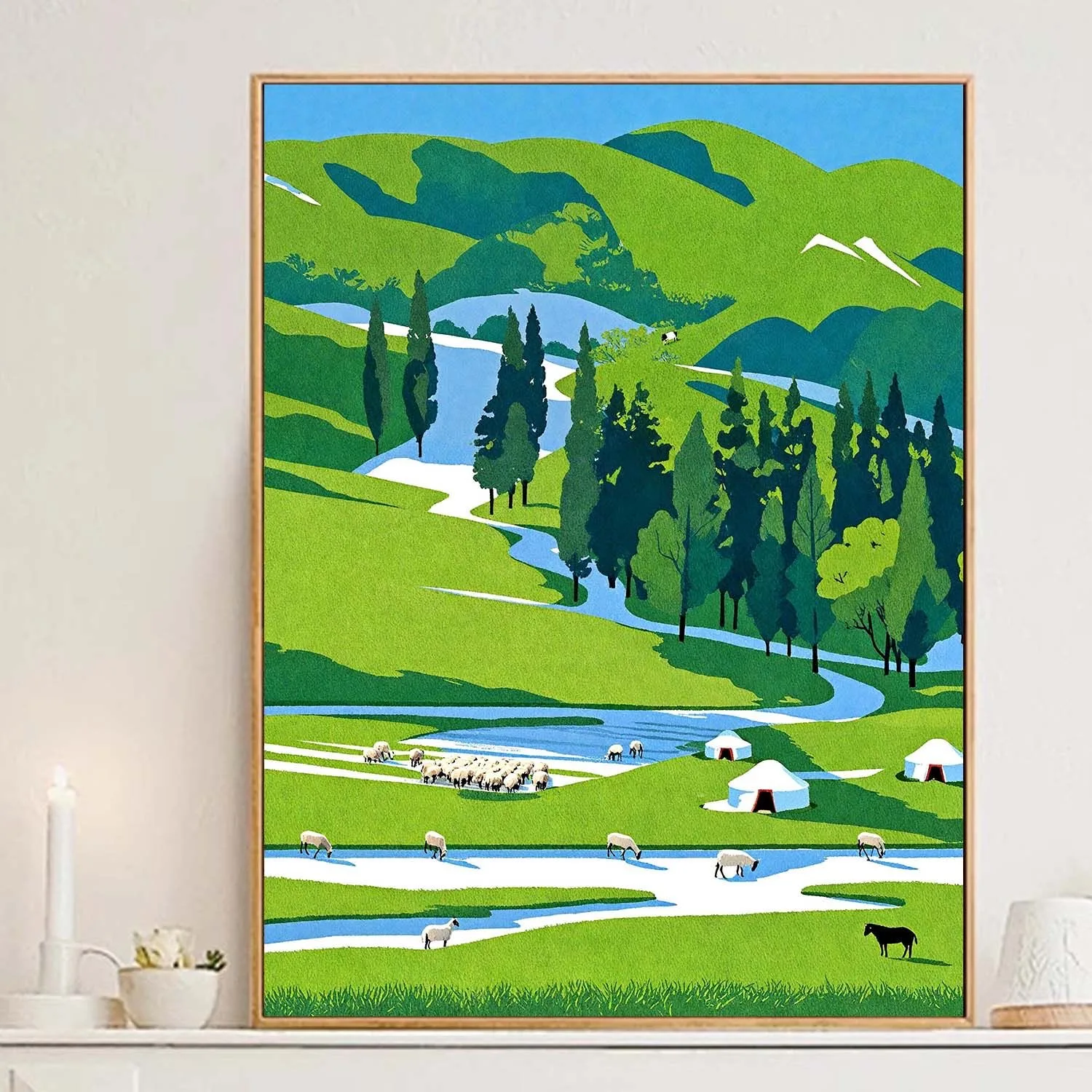 

1-0143 Impressionist Tree Landscape Oil Painting, Handmade Art on Canvas, Gift for Art Lovers