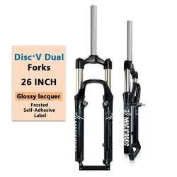 MG-FK302M Mountain Bike Fork - Lockable Shoulder Control Mechanical Suspension | Compatible with Disc & V-Brakes | 26″