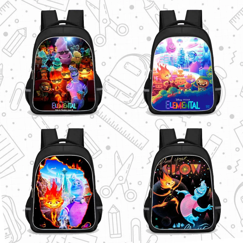 

Disney School Backpack with Double Zipper Pocket,Cartoon ElementTal School Bags for Boys Girls,Durable 16-in Child Backpack
