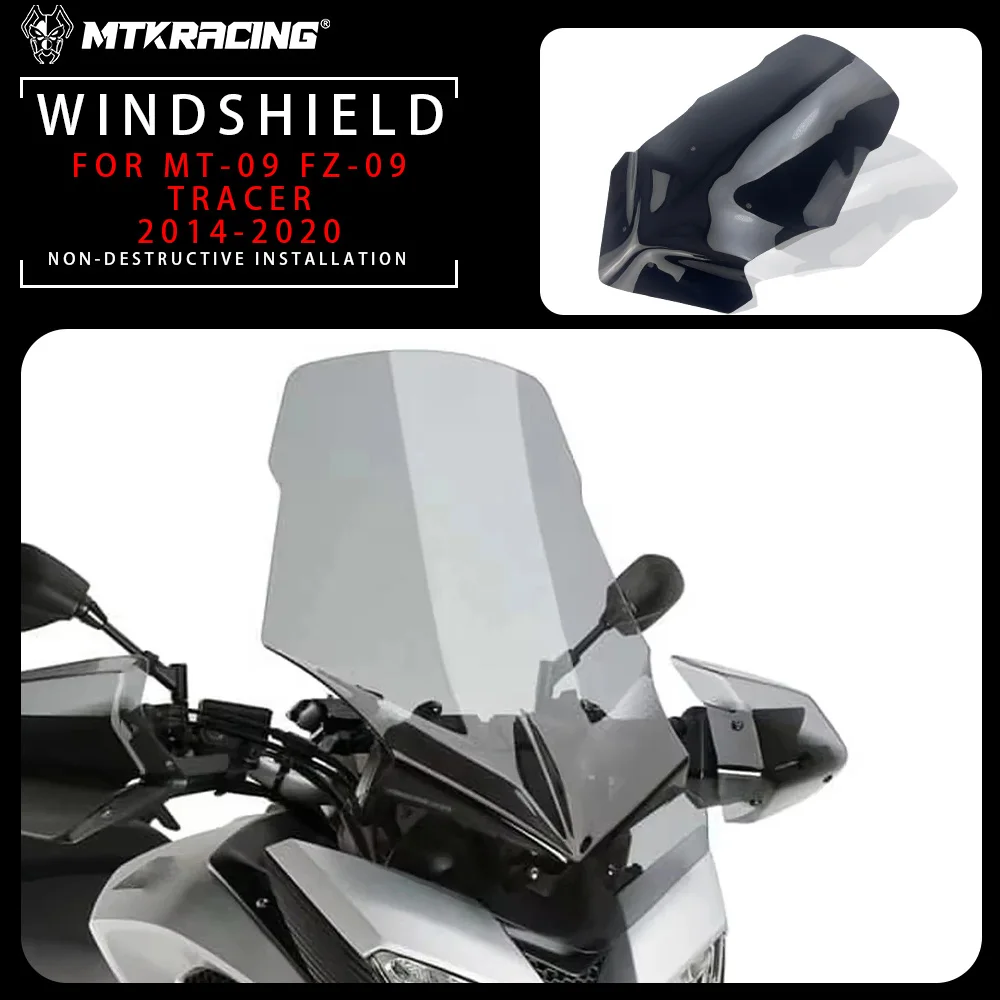 

For YAMAHA MT-09 FZ-09 TRACER 2014-2020 Motorcycle accessories travel windshield visor wind deflector WindScreen