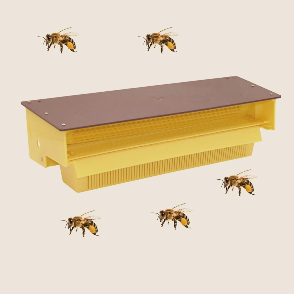 Plastic Pollen Collector Bee Pollen Trap with Removable Ventilated Pollen Tray Beekeeping Tool Beehive Entrance 40x14x10cm 1Pc