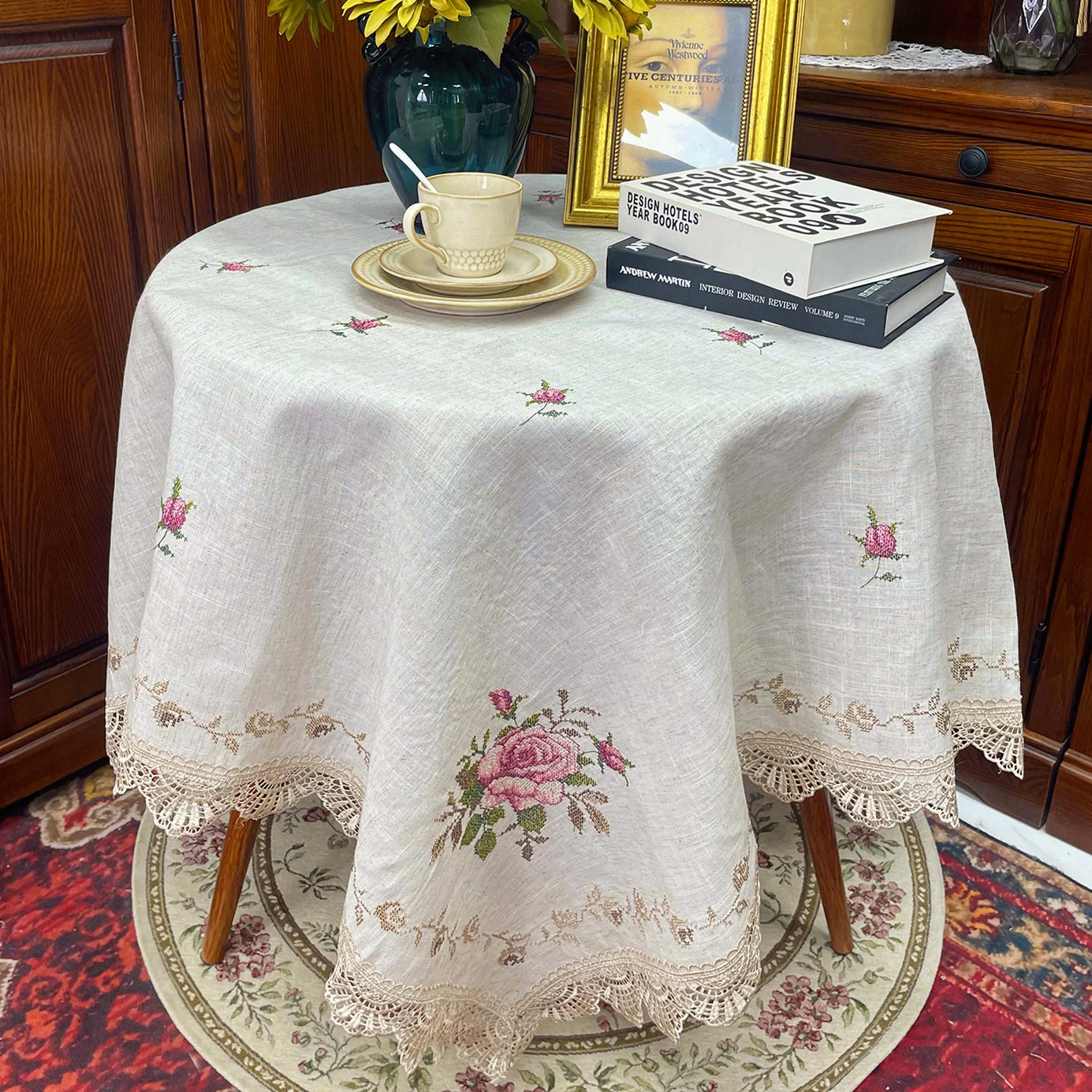 retro-american-countryside-embroidered-lace-cotton-linen-tablecloth-tv-dust-cover-towel-tablecloth-floral-pattern-daily-use