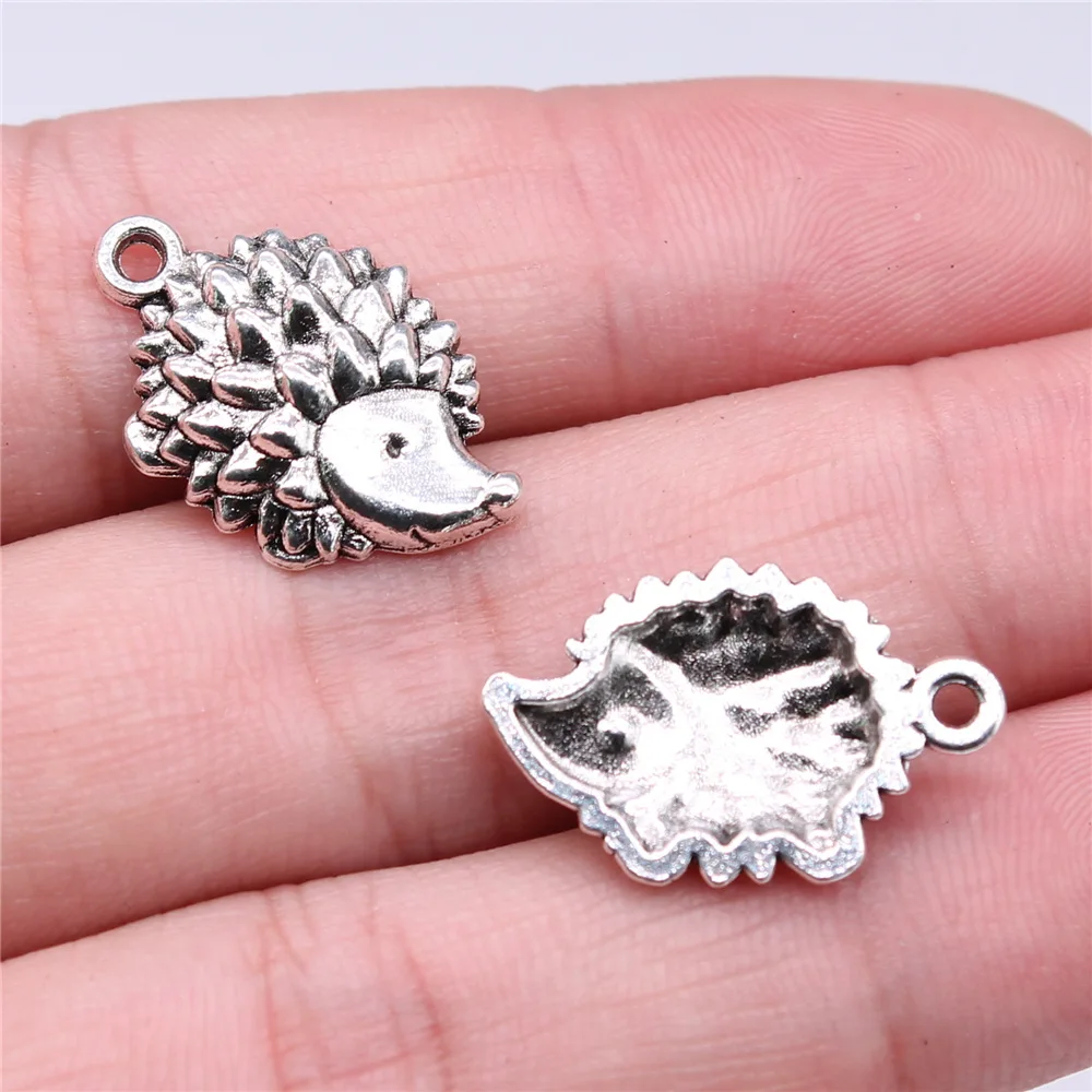 10pcs/lot  Charms Animal Hedgehog  22x14mm Antique Silver Color Pendants DIY Crafts Making Findings Handmade Tibetan Jewelry