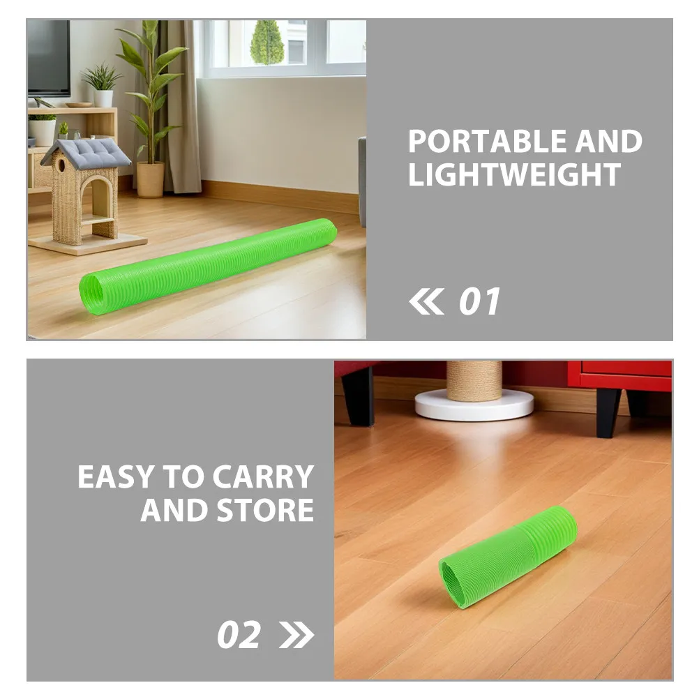 2Pcs Flexible Foldable Hamster Tunnel Retractable Small Pet Tunnel for Indoor Outdoor Activity Exploration Mental Stimulation