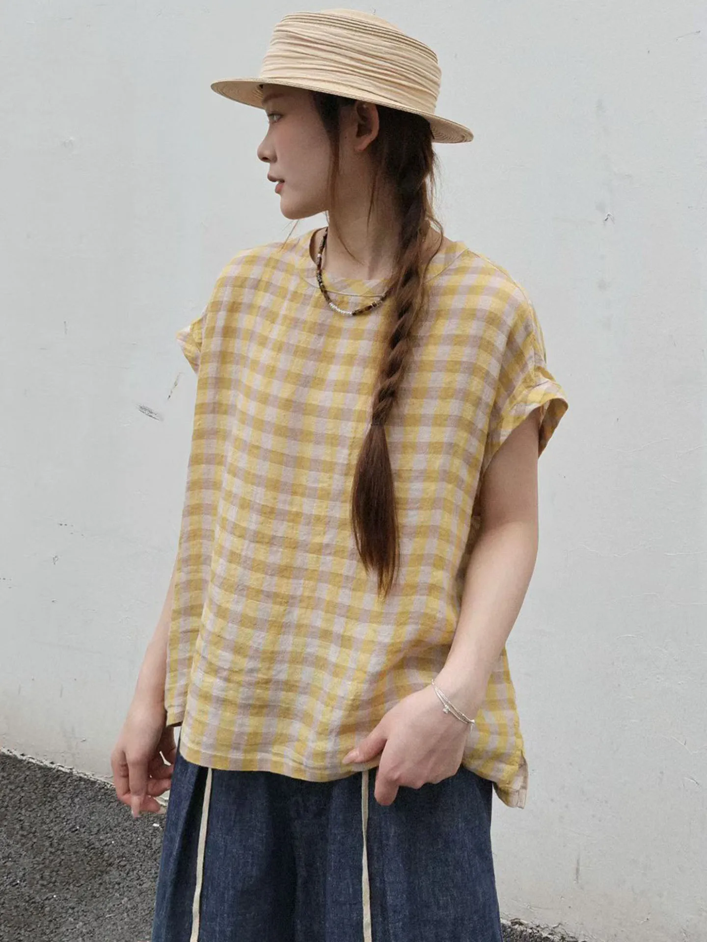 

Летняя коллекция 2026: Классическая льняная рубашка свободного кроя для женщин, винтажный стиль, короткий рукав, дышащая и комфортная