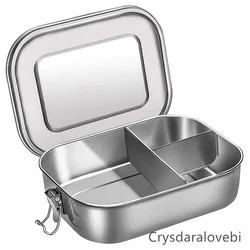 Stainless Steel Bento Kids Lunch Box for school Container 3-Compartment Bento Lunch Box Sandwich Two Sides Food Container