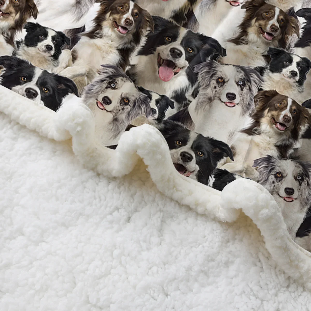 Border Collie Dogs coperta da tiro coperta di peluche stampata coperta Sherpa Super morbida per divano letto 75x100cm 130x150cm 150x200cm