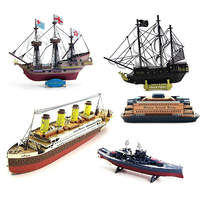 

Colorful Stainless Steel 3D Metal Puzzle "Destroyer/Titanic/Deer Ship",DIY Manual Creating Assembled Model Toy, Collect Ornament