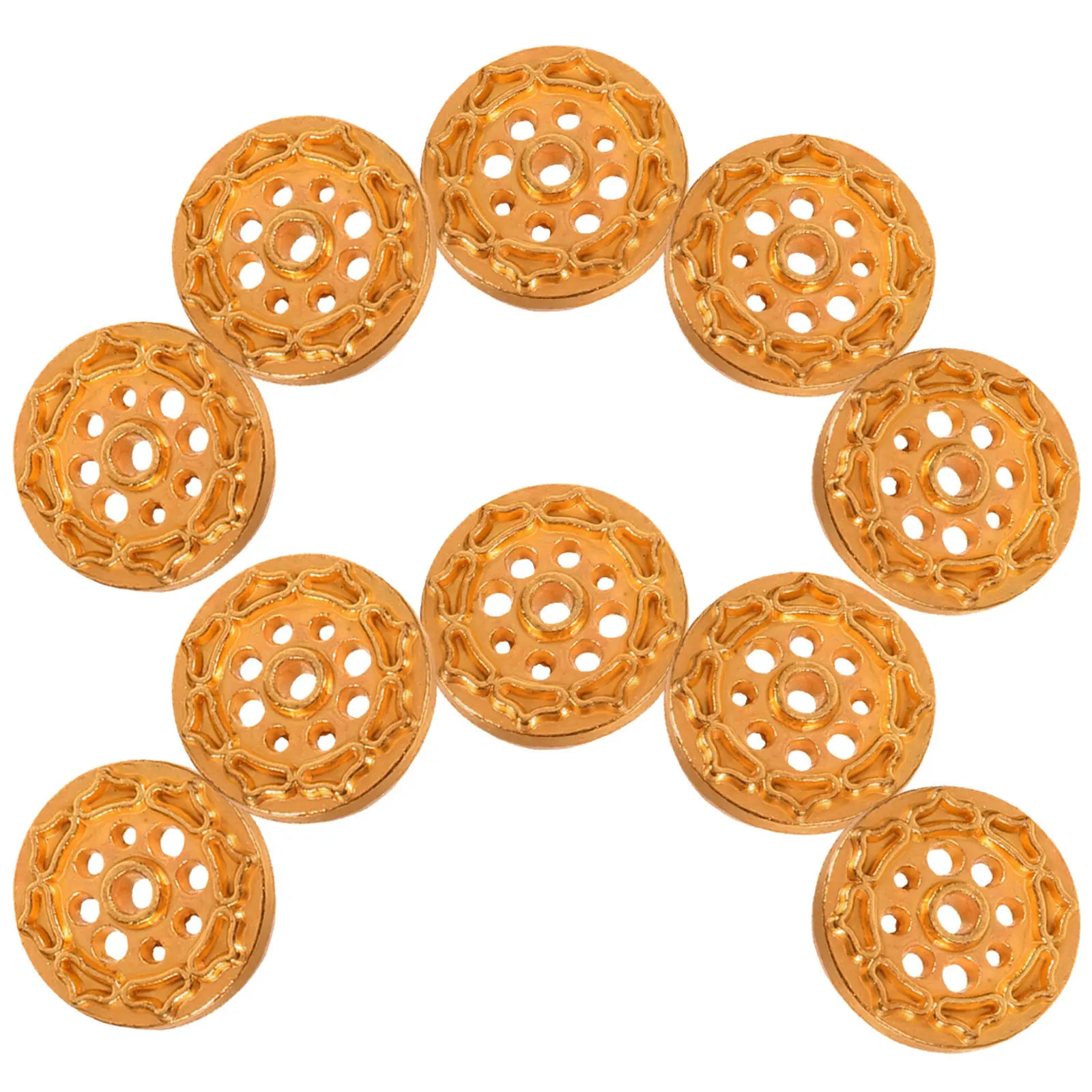 10Pcs Creative Lotus Style Incense Holder Copper Alloy Desktop Aroma Therapy Burner for Tea House Sauna Study Room Relaxation
