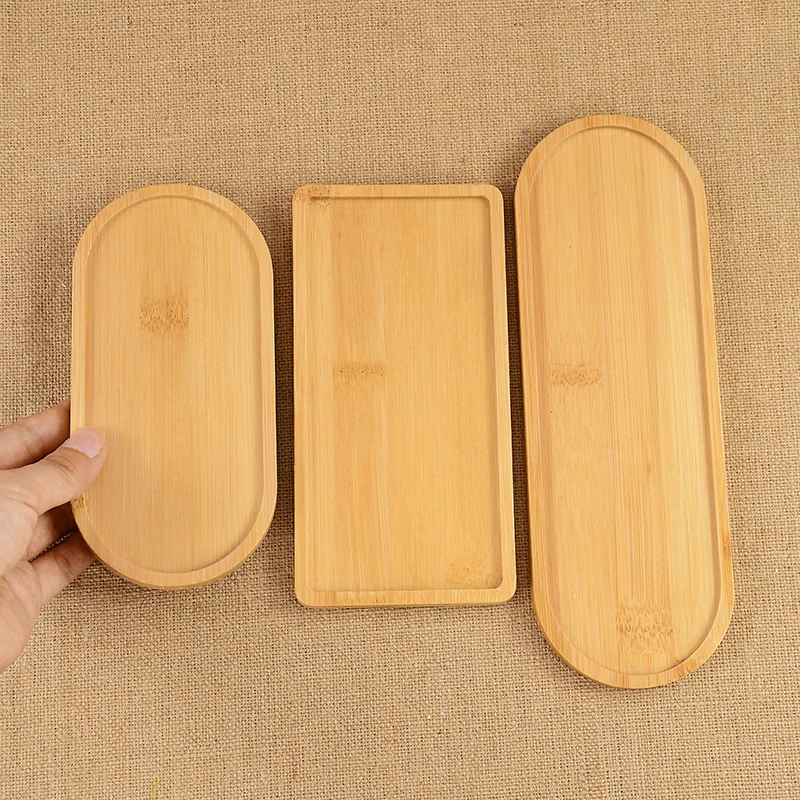 Wooden Serving Tray Dessert Pallet Coffee Cup Mat Flower Pot Tray Cup Pad Fruit Food Tray Garden Supply Kitchen Home Decoration