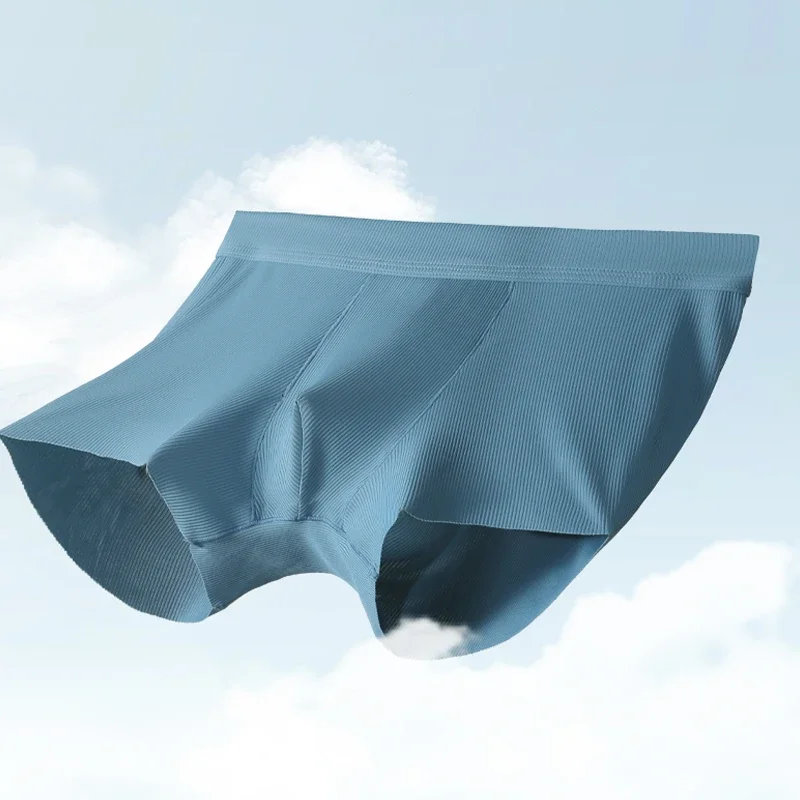 

5pcs Elemental Ice silk antibacterial underwear, men's summer thin and breathable, men's quadrangle pants, men's trendy flat cor