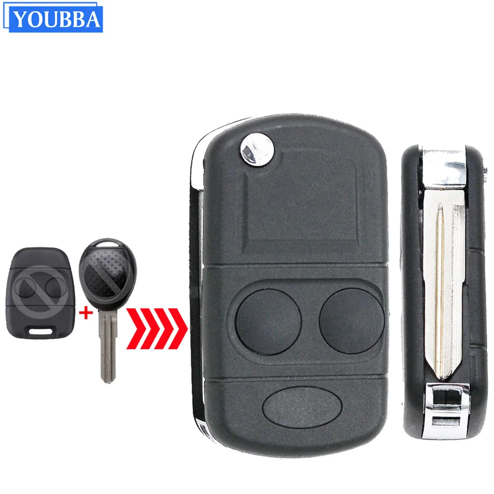 2 Button Modified Folding Remote Key Shell For Land Rover Defender Discovery Freelander Rover 100 200 25 400 45 MG TF ZR ZS