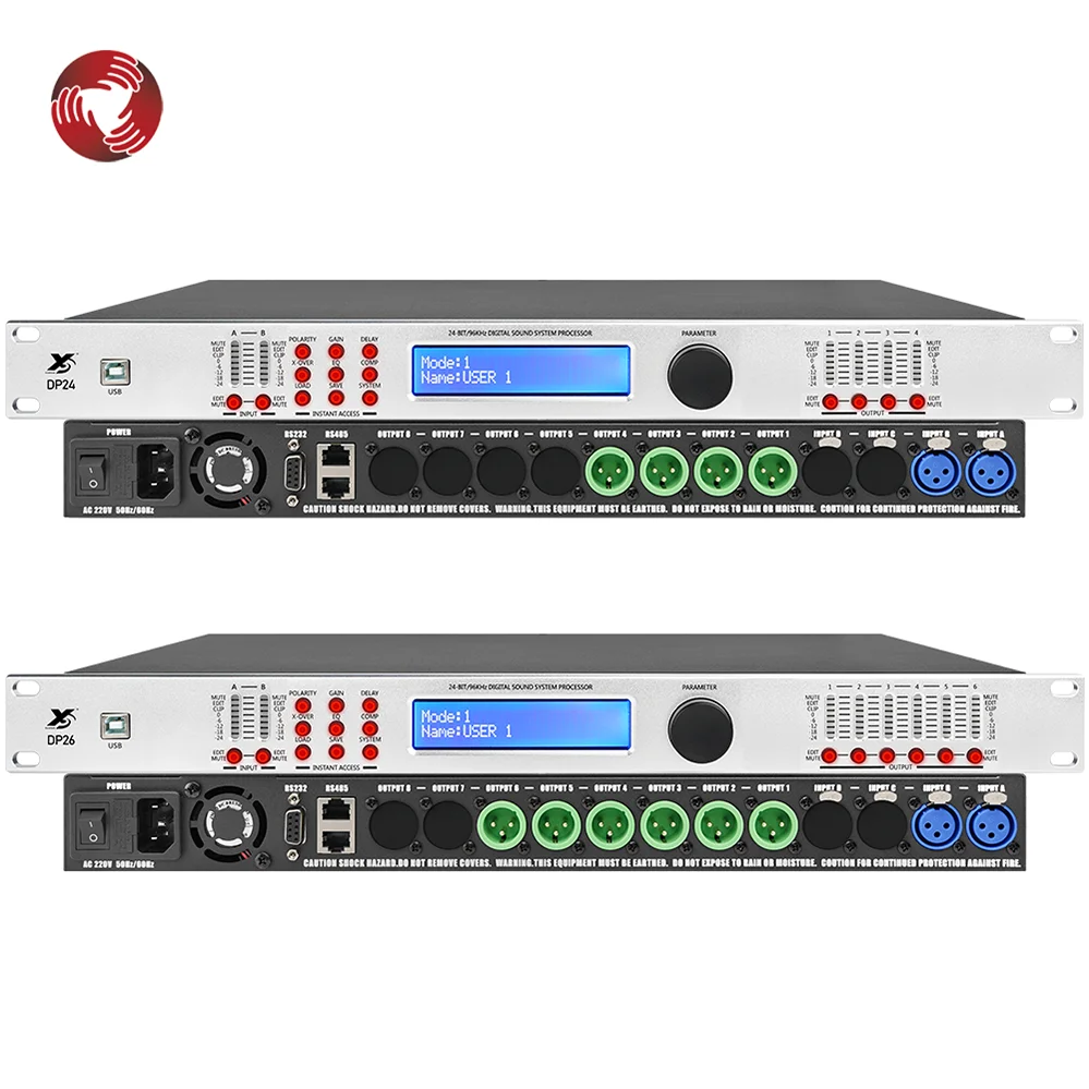 معالج إدارة مكبرات الصوت الاحترافي 4 في 8 معالج نظام الصوت الرقمي DSP 96 كيلو هرتز #3