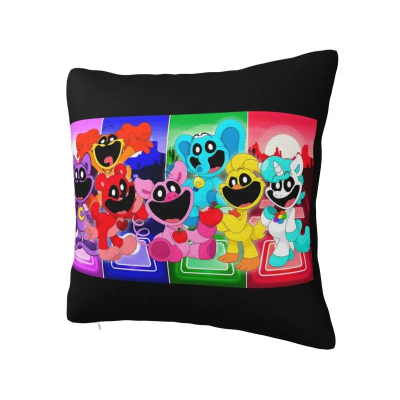 Custom Colorful Smiling Big Mouth Critters Group Nordic Pillow Cover Scarry Animated Game Sofa Cushion