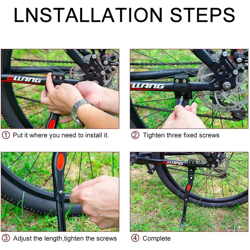 Adjustable Bike Kickstand Aluminum Rear Side Bicycle Stand For Bike 22"-27" Bicycle Utensil view 6