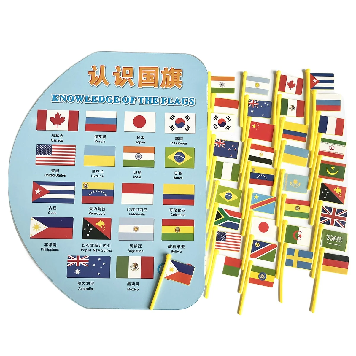 Kids 3D Puzzles Large Size Wooden World Map with Flags Puzzle Game for Children Early Learning Educational Toys