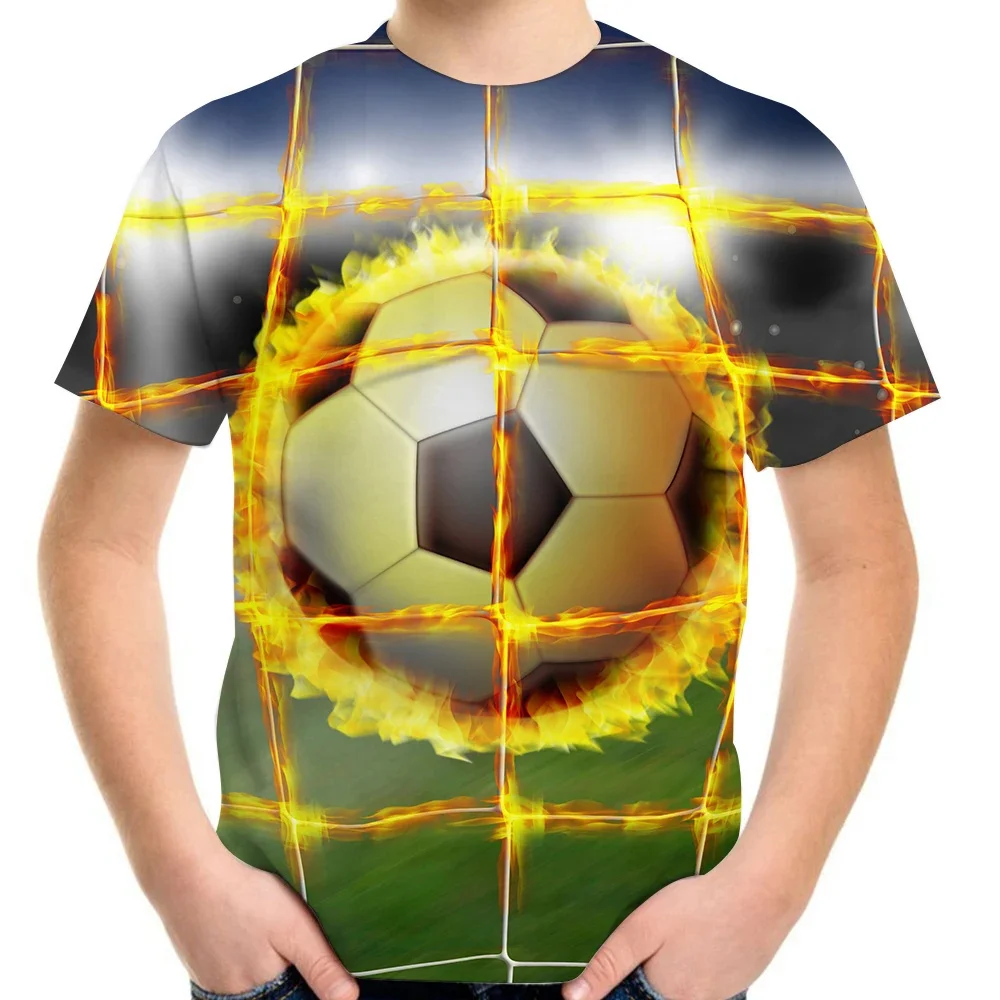 Football Sports Fitness 3d Print Funny Tshirts Kids Boys Girls O Neck T-Shirts Baby Clothes New Breathable T Shirt Children Top