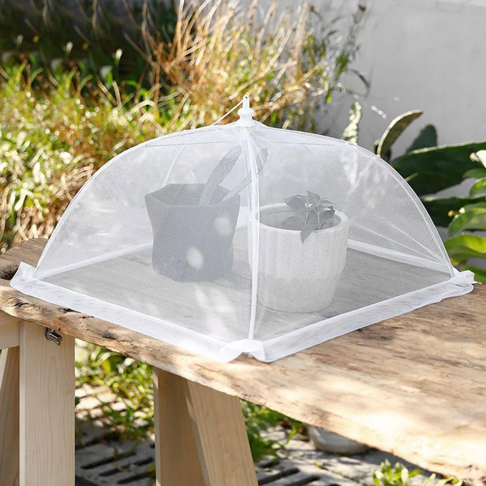 

2Pcs Food Cover Reusable Polyester Mesh Metal Picnic Covers Sturdy Food Protecting Household Kitchen Restaurant