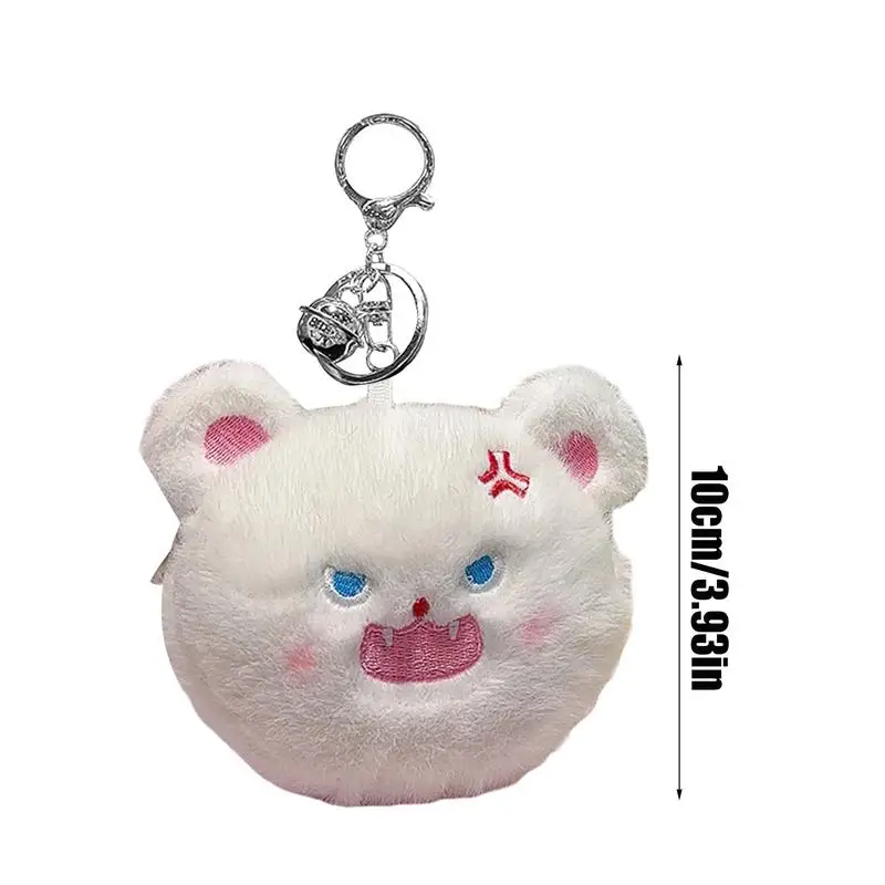 Portamonete animale peluche cartone animato animale portachiavi portafoglio borsa borsa portamonete portatile luminoso portachiavi zaino decorazione per