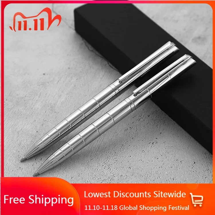 

Metal Ballpoint Pen 0.7MM Black Brass Pen Rotary Refill G2 Size RefillOil-based Office Student Writing Stationary Gel Pens Gift