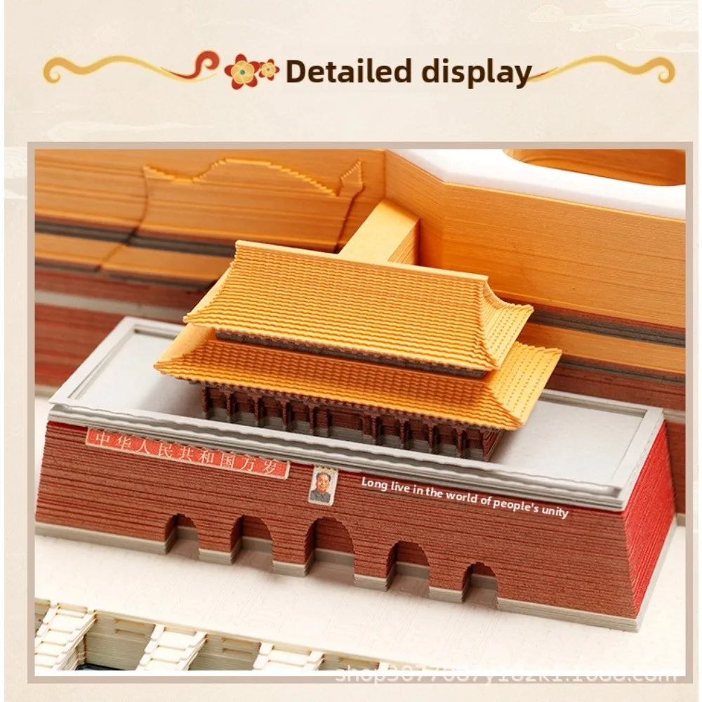 Nota adesiva per intaglio di carta 3D Strappo della Grande Muraglia di Pechino Modello architettonico Arte Culturale Decorazione creativa Regalo da viaggio