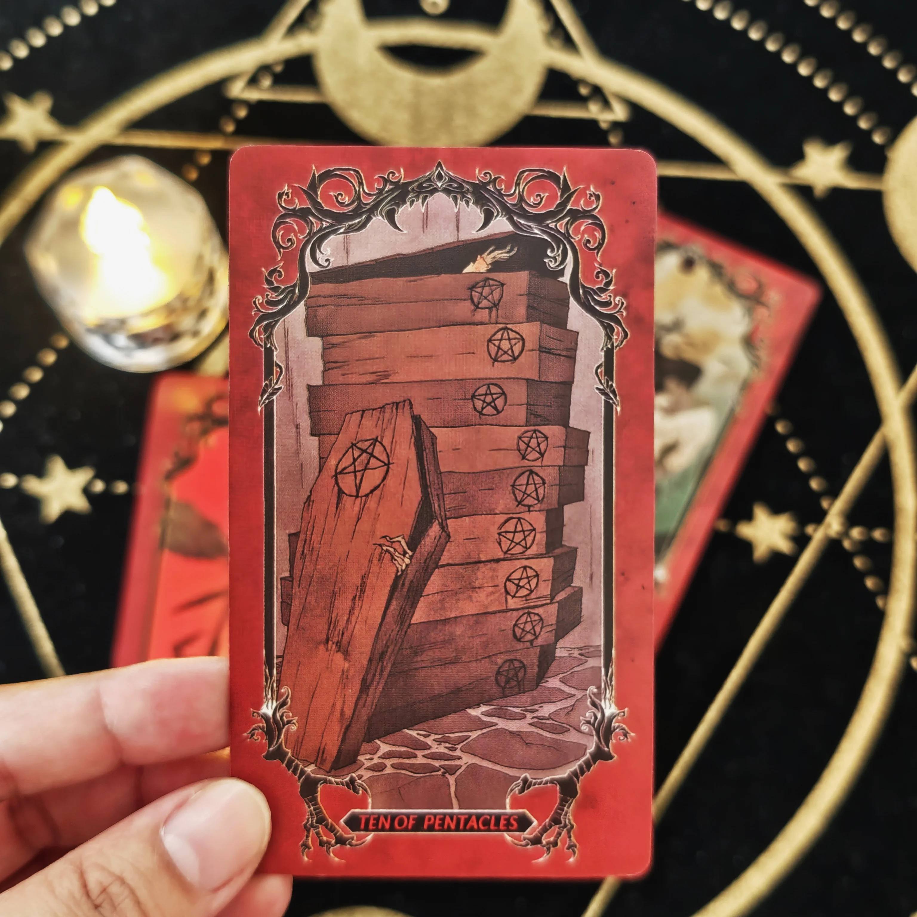 Horror Tarot Deck Card Game Full English Fortune Divination Tarot Cards For Beginner ,Suitable For Family Gathering Board Game