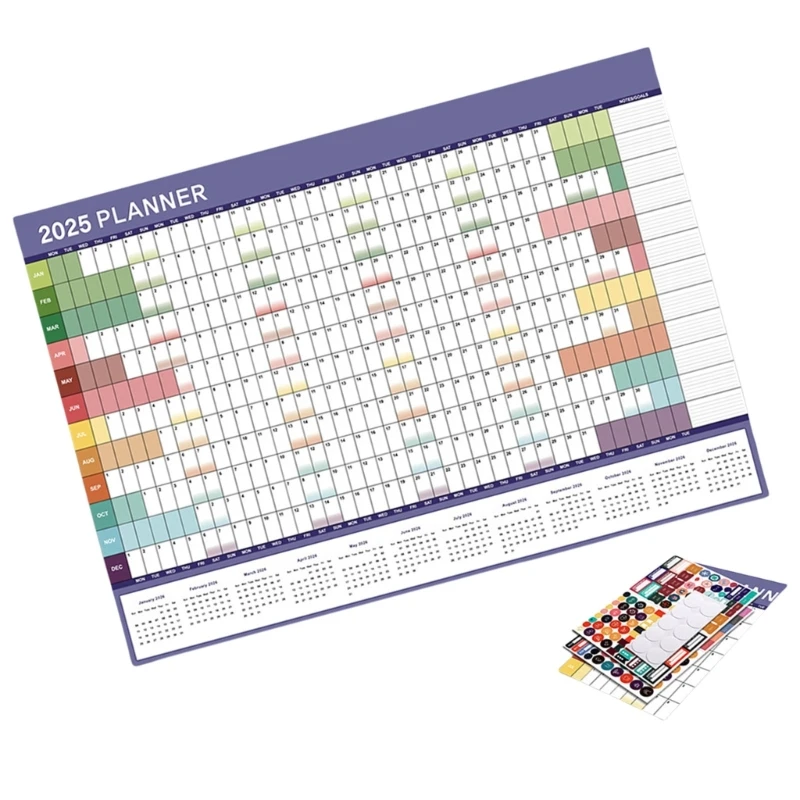 2025 Yearly Planner 2025 Home Wall Calendar 50x30cm 2025 Full Year to View Calendar Home Office Work Organizers Planner