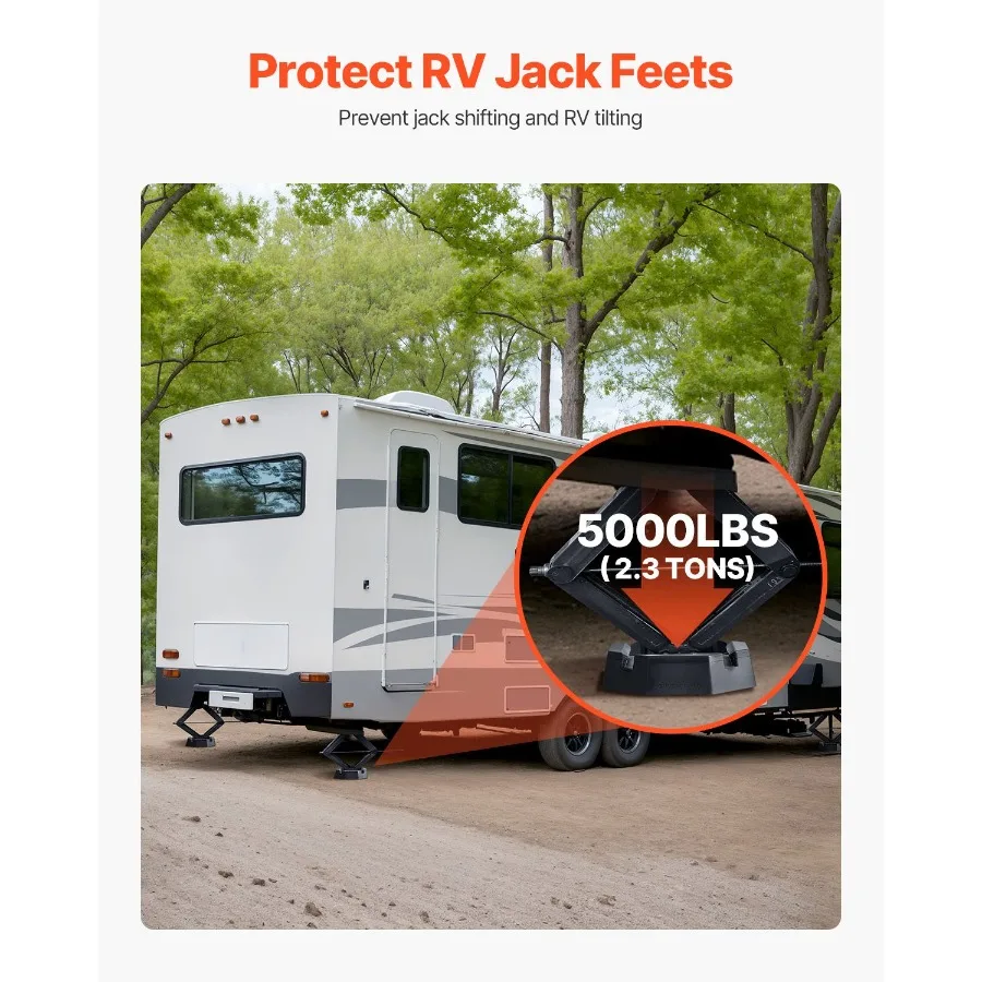 

Подкладки для выравнивания RV, 4 шт., резиновые опоры для домкрата прицепа, грузоподъемность 5000 фунтов, стабилизирующие подкладки с большой площадью контакта для домкрата 5.5 Square Jack F