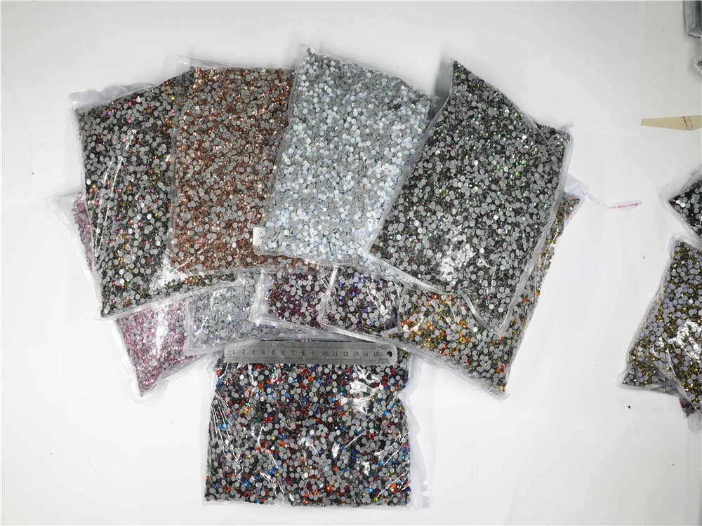 Bulk Bag 42 Colors Wholesale Top Quality Better DMC Hotfix Rhinestones SS6-SS20 Crystal Hot Fix Rhinestone Garment