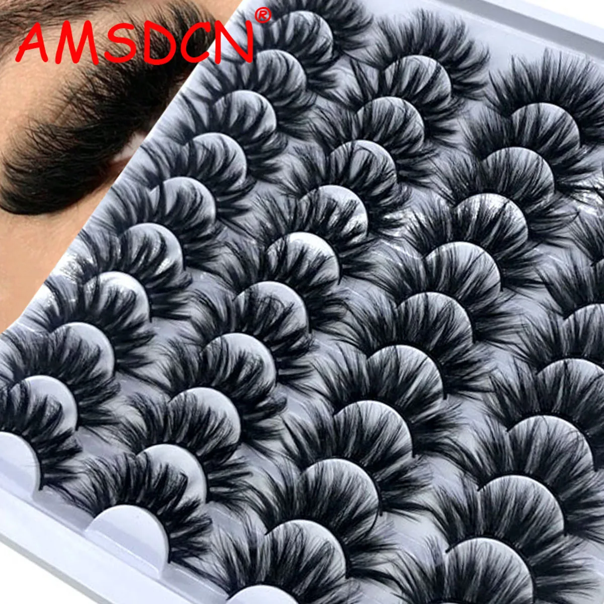 AMSDCN 20 Pairs Mink Lashes 3D Mink Eyelashes 100% Cruelty Free Lashes Handmade Reusable Natural Eyelashes Popular False Lashes