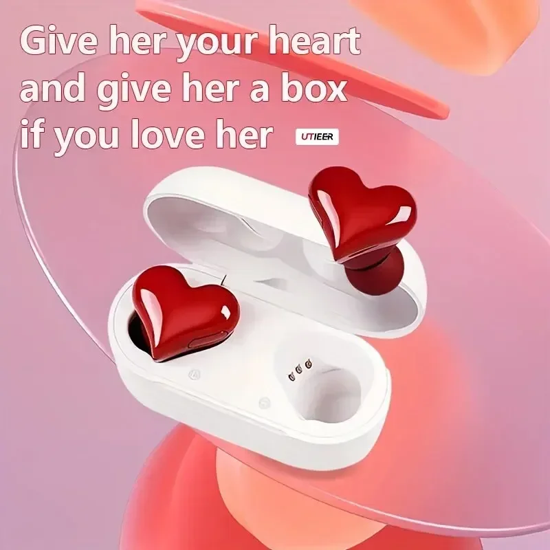 

For Girl Ax30 Heart-shaped Reduction 5.3 Cute And In Ear Wireless Bluetooth Earphones With Noise Fashionable Appearance Gif