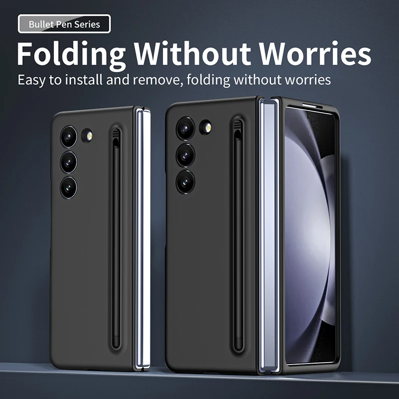 Luxury Matte Hard Folding Case For Samsung Galaxy Z Fold 5 4 3 Silicone Case Shockproof Protective Cover For Z Fold5 Fold4 Fold3