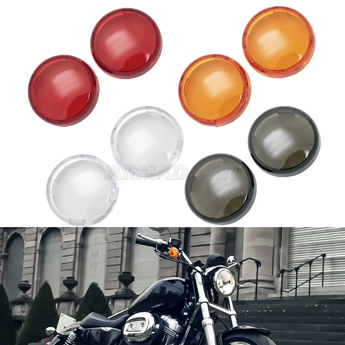 For Harley Sportster XL883 XL 883 1200 Road King / Glide Fatboy Softail Dyna Motorcycle Blinker Turn Signal Light Lens Cover