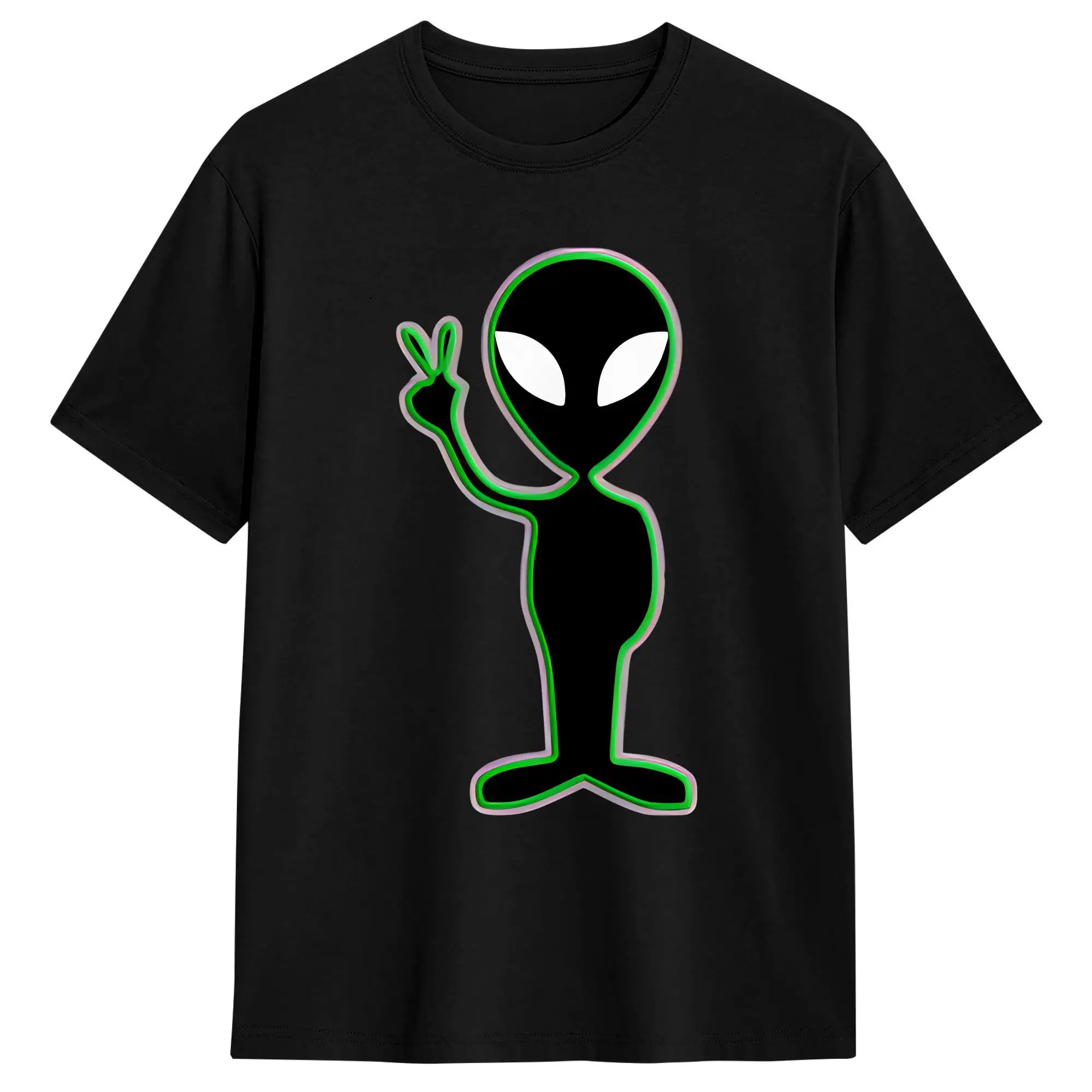 Humorous UFO We Come In Space Alien T-Shirts Men Round Collar 100% Cotton T Shirt  Short Sleeve Tees Gift Idea Clothing