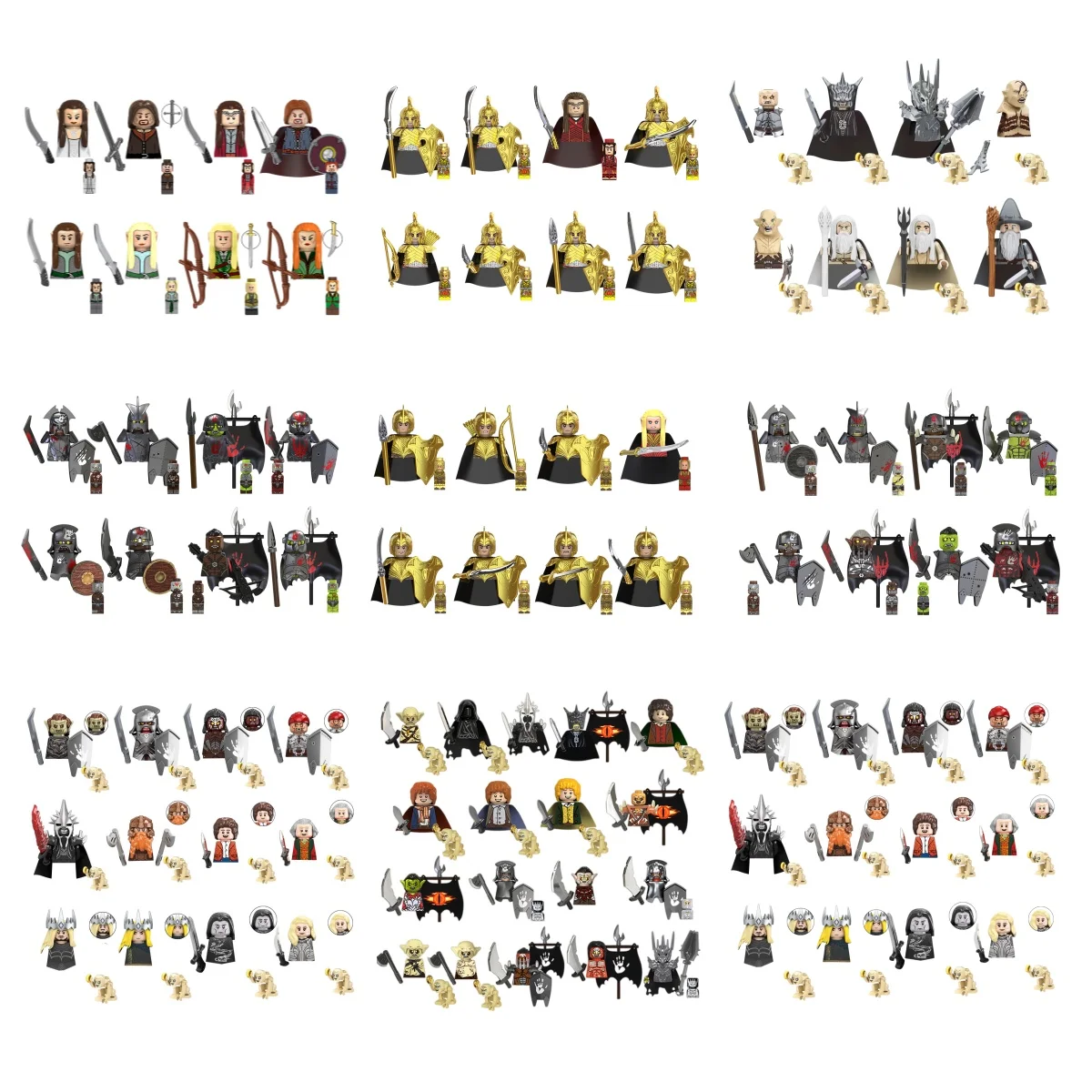 TV6411 Lord Action Figures Blocks Rings Toy Orcs Medieval Wars Building Bricks Model Creative Toy Gift For Children Anime Fans